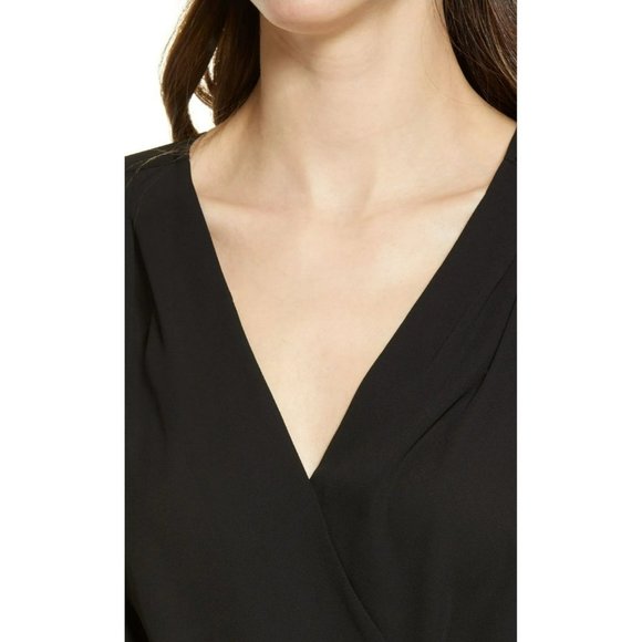 Halogen(R) Cross Front Blouse in Black Size X-Small P - Picture 4 of 6
